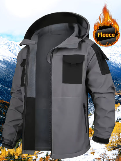 Men's Versatile Fleece Zip-Up Coat – Black option – view 3
