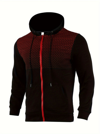 Men's Versatile Graphic Zip-Up Jacket detail view