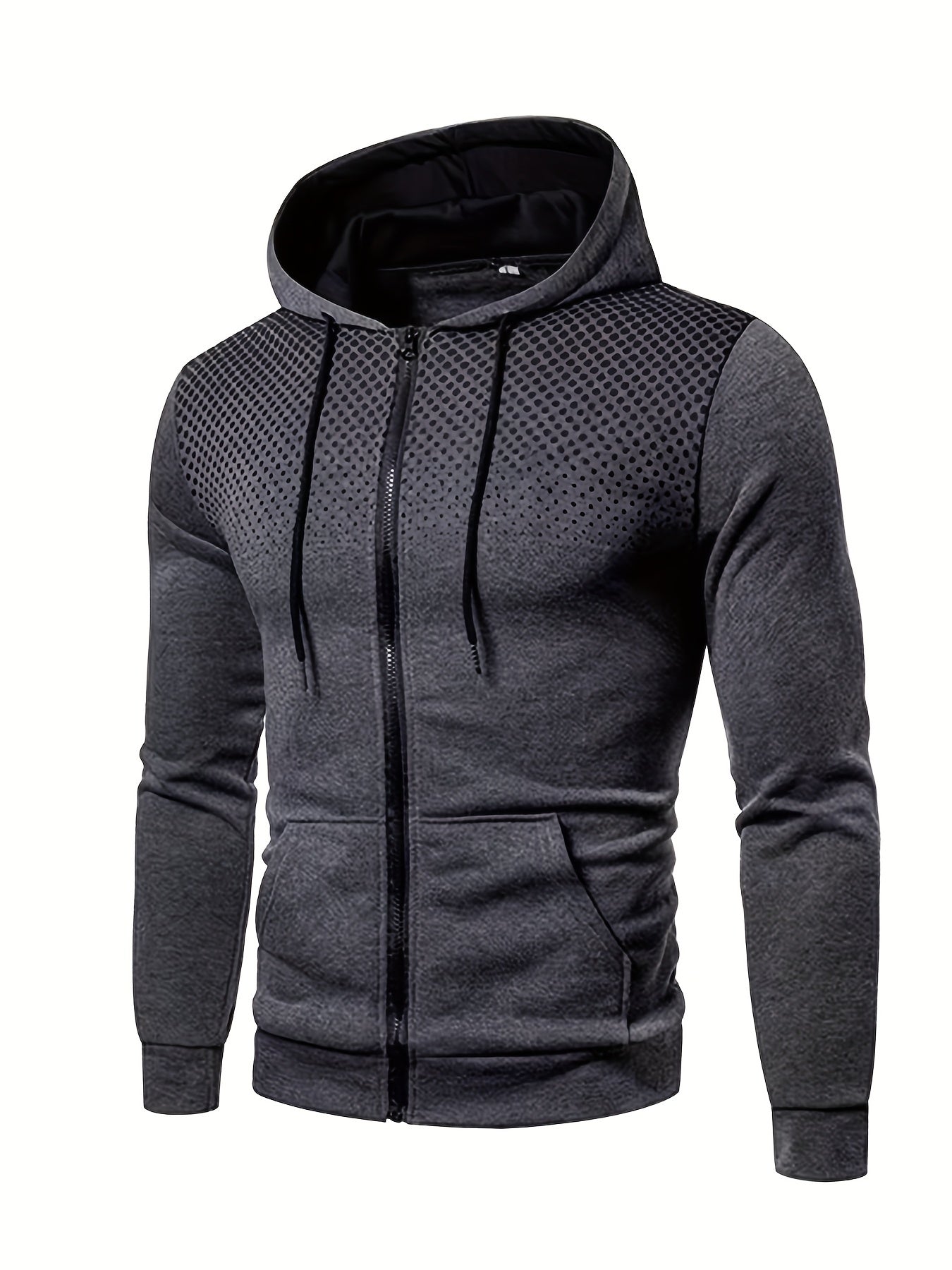 Men's Versatile Graphic Zip-Up Jacket – Black option – view 3