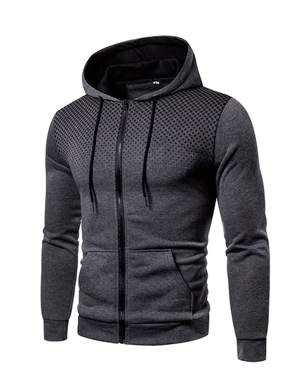 Men's Versatile Graphic Zip-Up Jacket – Black option – view 3