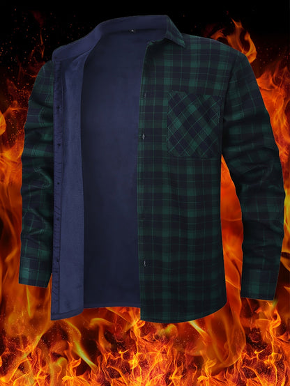 Men's Versatile Plaid Single-Breasted Jacket – Red option – main product image