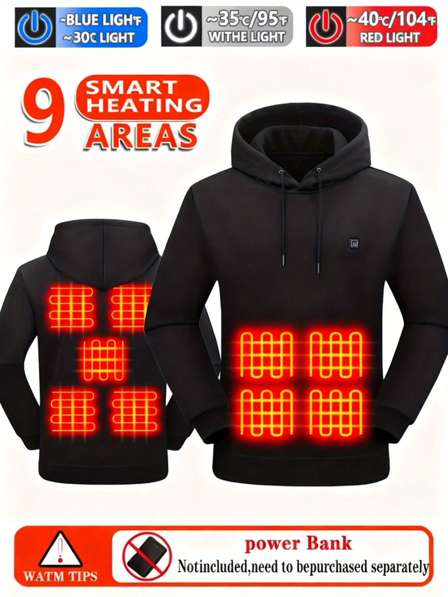 Men's Versatile Pullover Hoodie – Black – view 10
