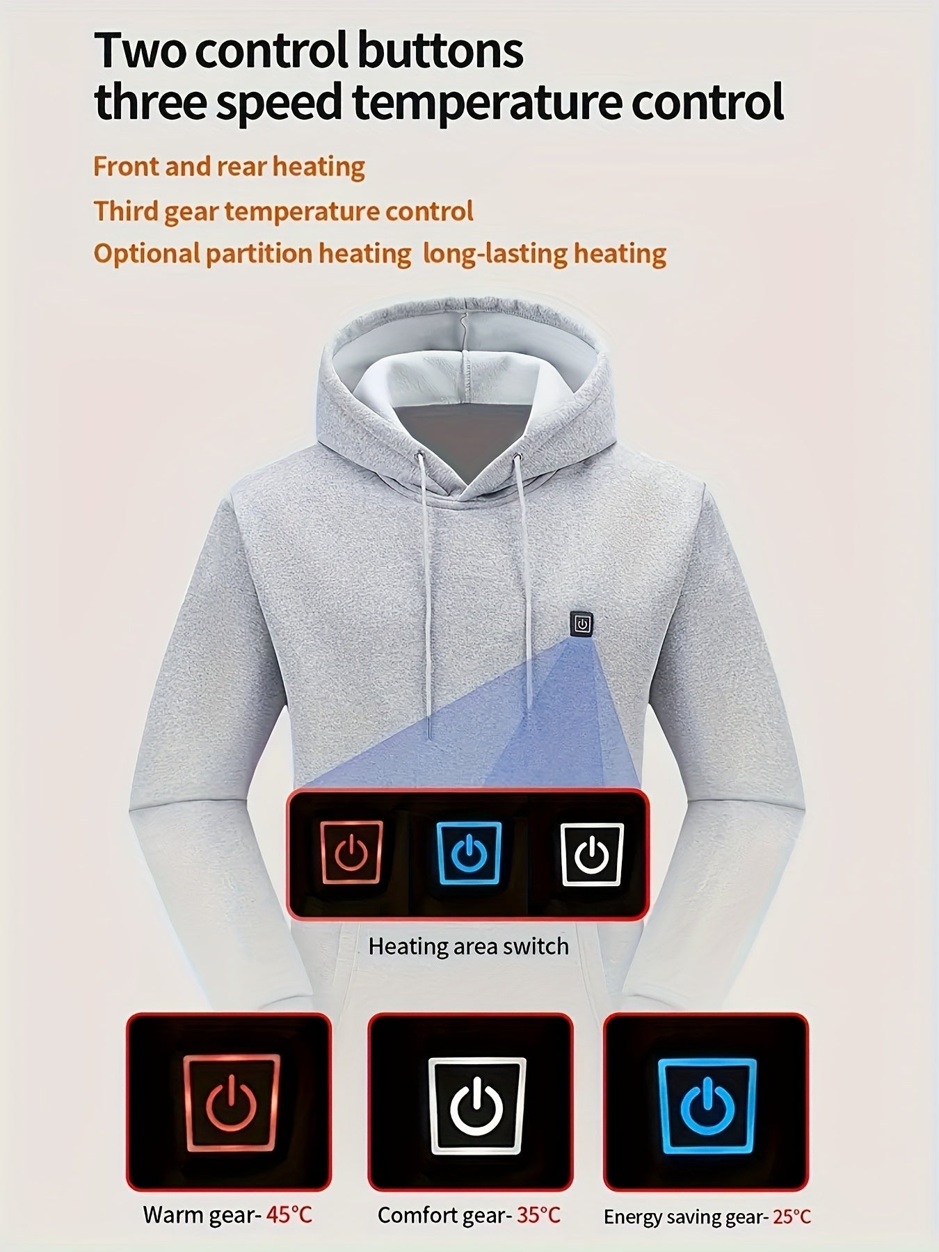 Men's Versatile Pullover Hoodie – Black – view 17