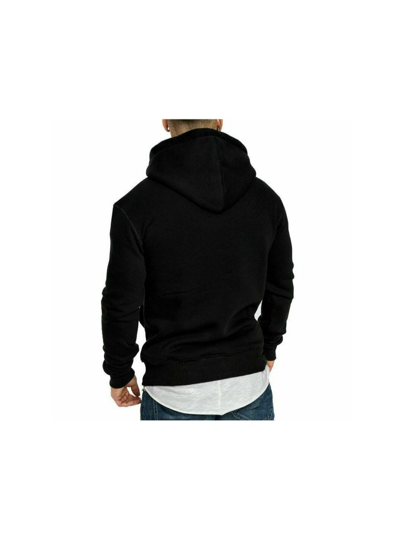 Men's Versatile Pullover Hoodie – Red / grey detail view
