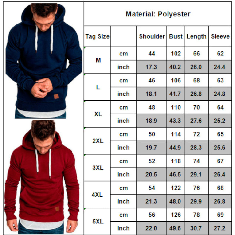 Men's Versatile Pullover Hoodie – Red / grey detail view