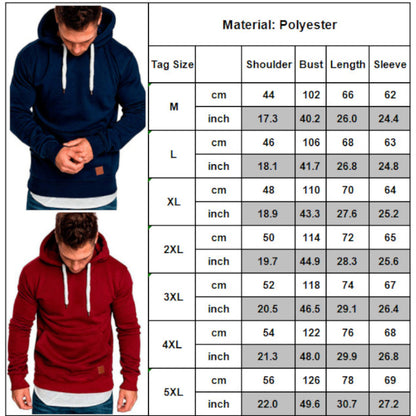 Men's Versatile Pullover Hoodie – Red / grey detail view