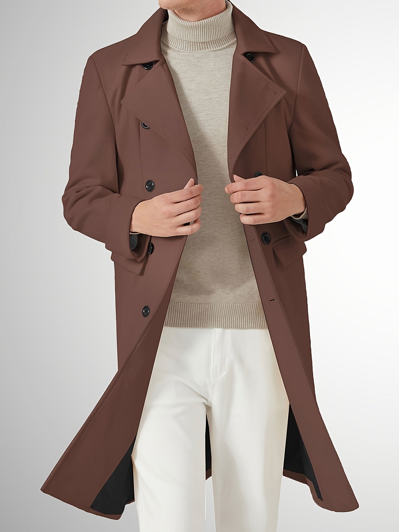 Men's Versatile Wool Blend Double-Breasted Coat – view 4
