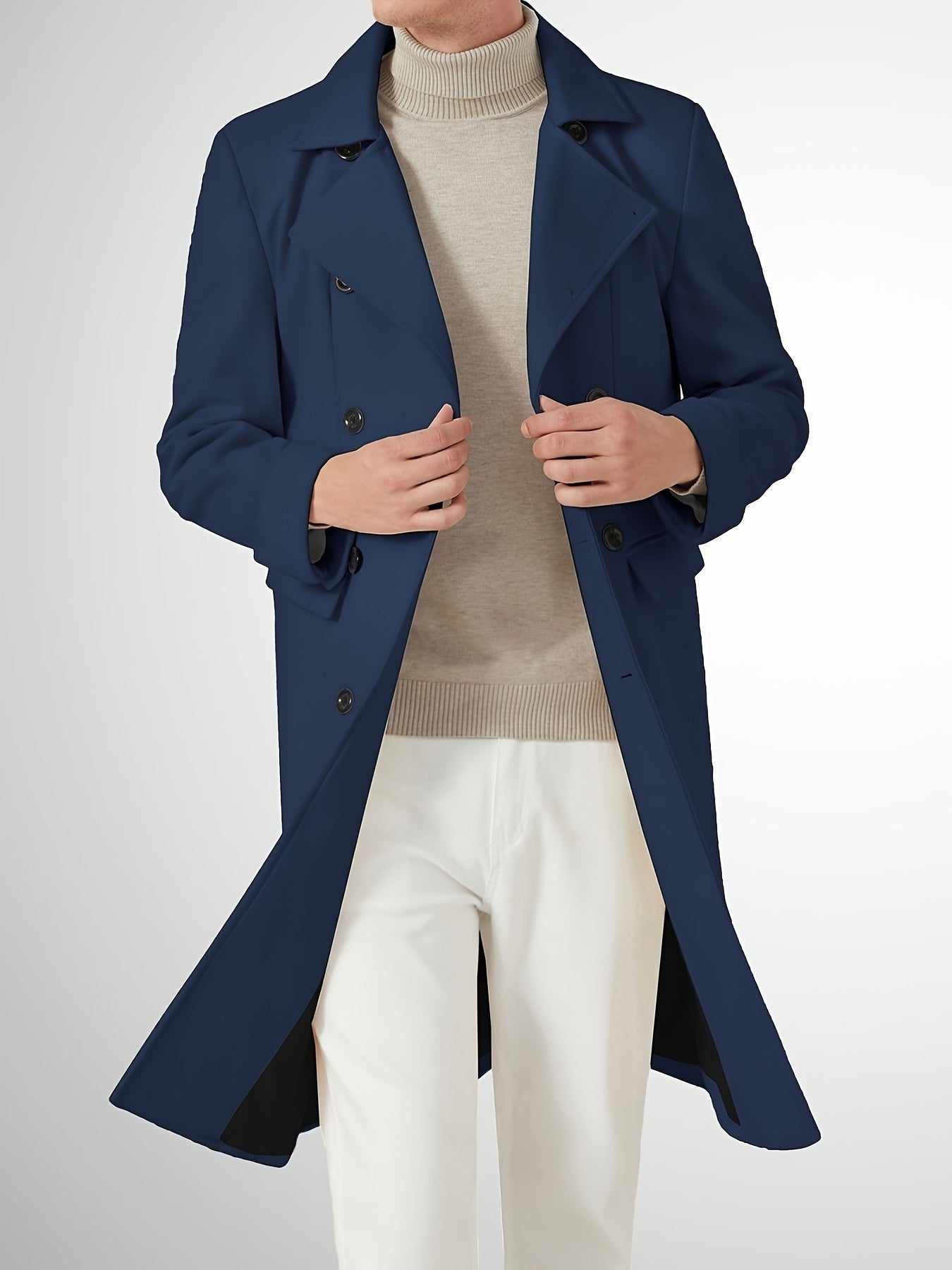 Men's Versatile Wool Blend Double-Breasted Coat – view 5