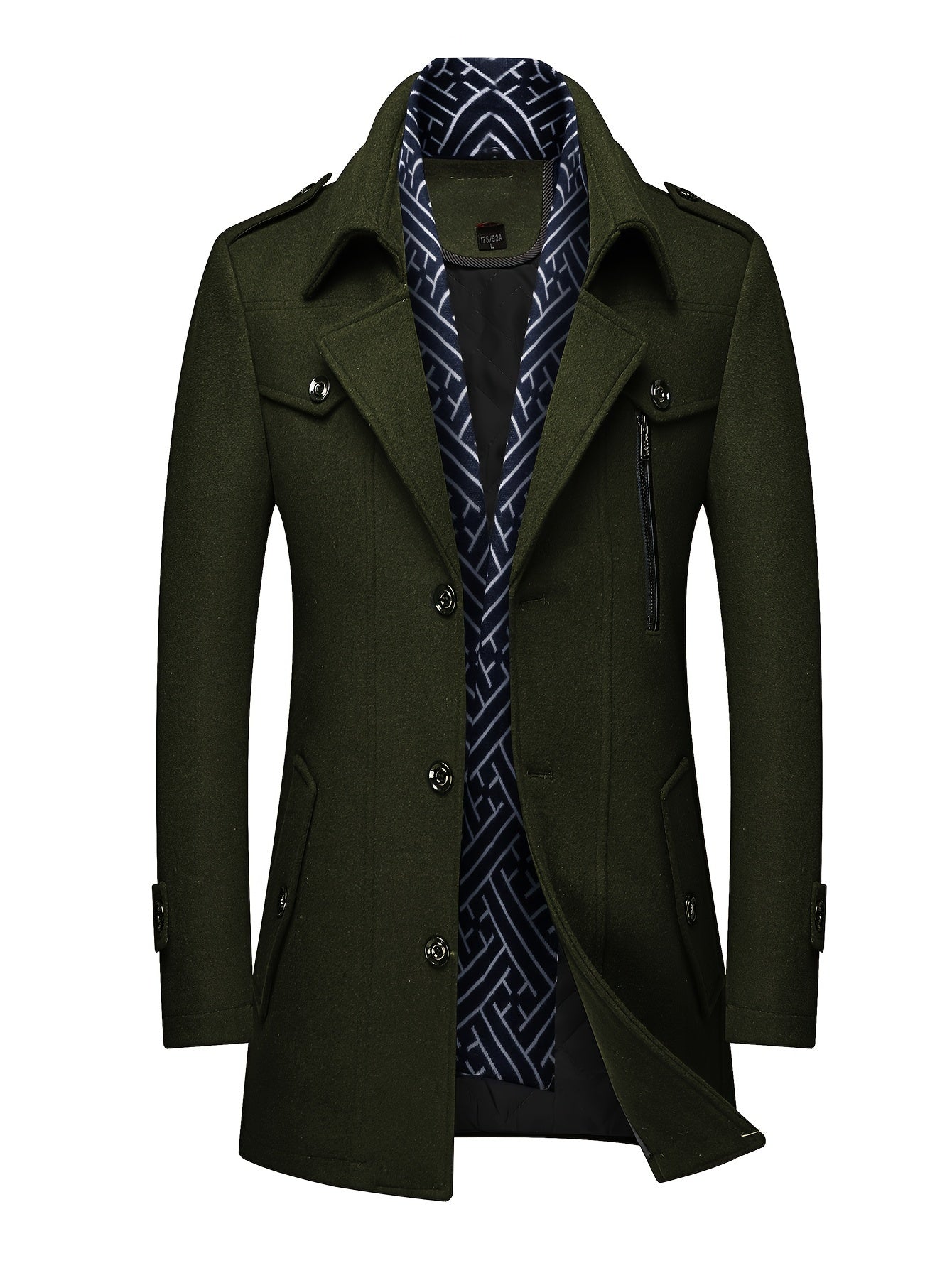 Men's Versatile Wool Blend Single-Breasted Coat – Black / Grey – view 4