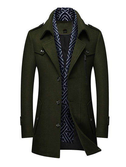 Men's Versatile Wool Blend Single-Breasted Coat – Black / Grey – view 4