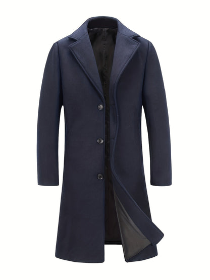 Men's Versatile Wool Blend Single-Breasted Coat – Dark Gray – view 3
