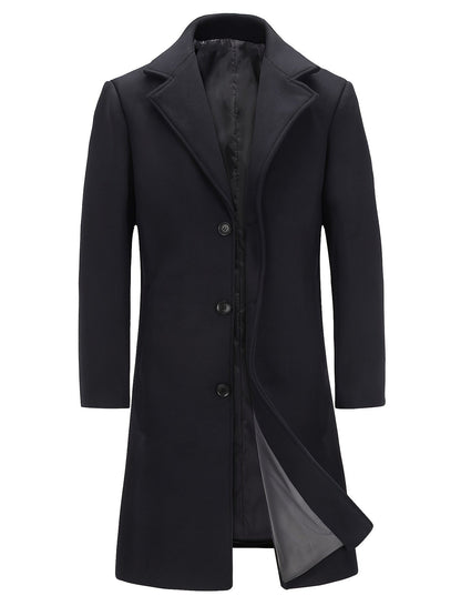 Men's Versatile Wool Blend Single-Breasted Coat – Dark Gray – view 4