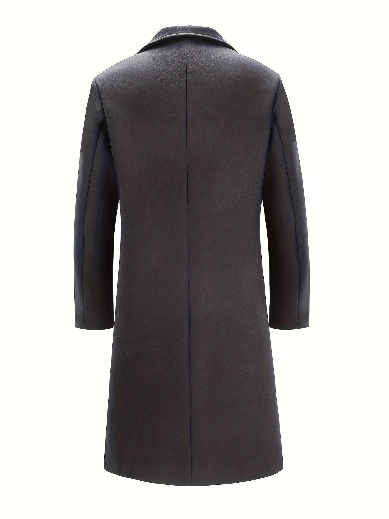 Men's Versatile Wool Blend Single-Breasted Coat – Dark Gray – view 7