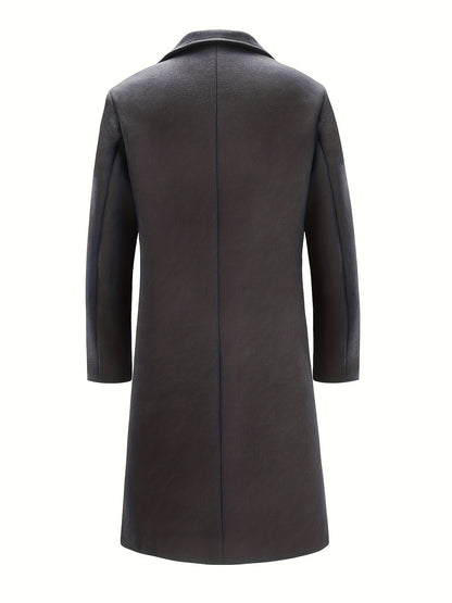 Men's Versatile Wool Blend Single-Breasted Coat – Dark Gray – view 7