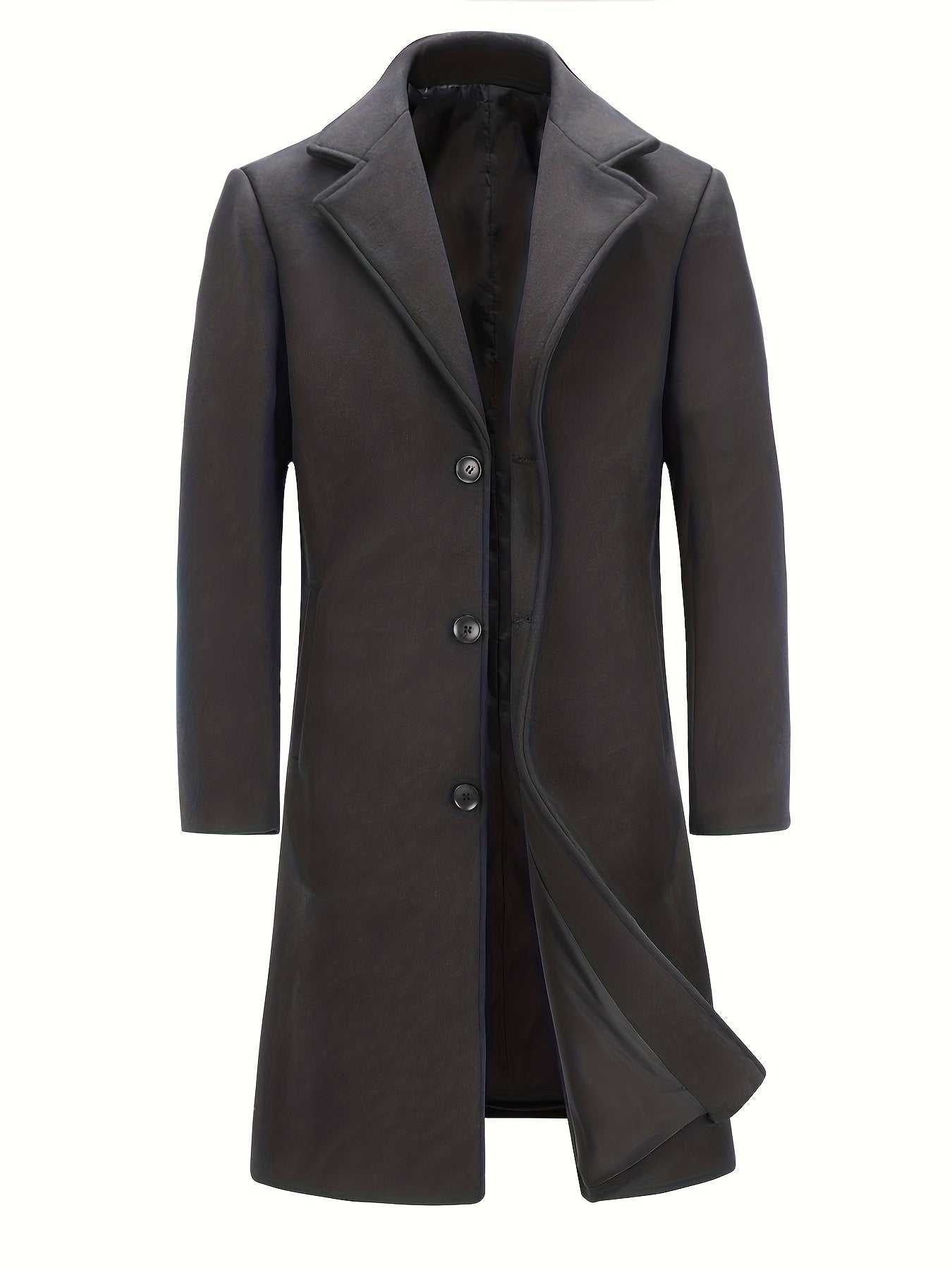 Men's Versatile Wool Blend Single-Breasted Coat – Dark Gray – view 8