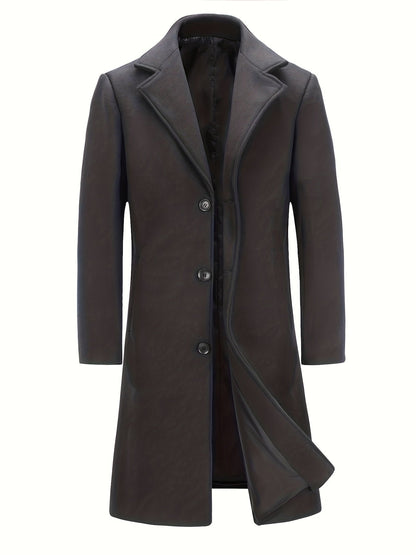 Men's Versatile Wool Blend Single-Breasted Coat – Dark Gray – view 8