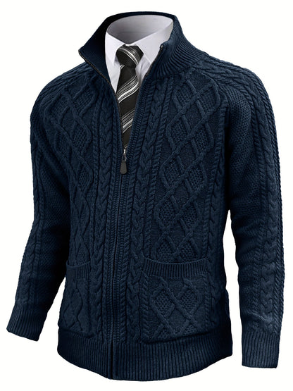Men's Versatile Zip-Up Cardigan – fern green – main product image