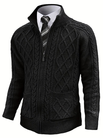 Men's Versatile Zip-Up Cardigan – fern green – view 3