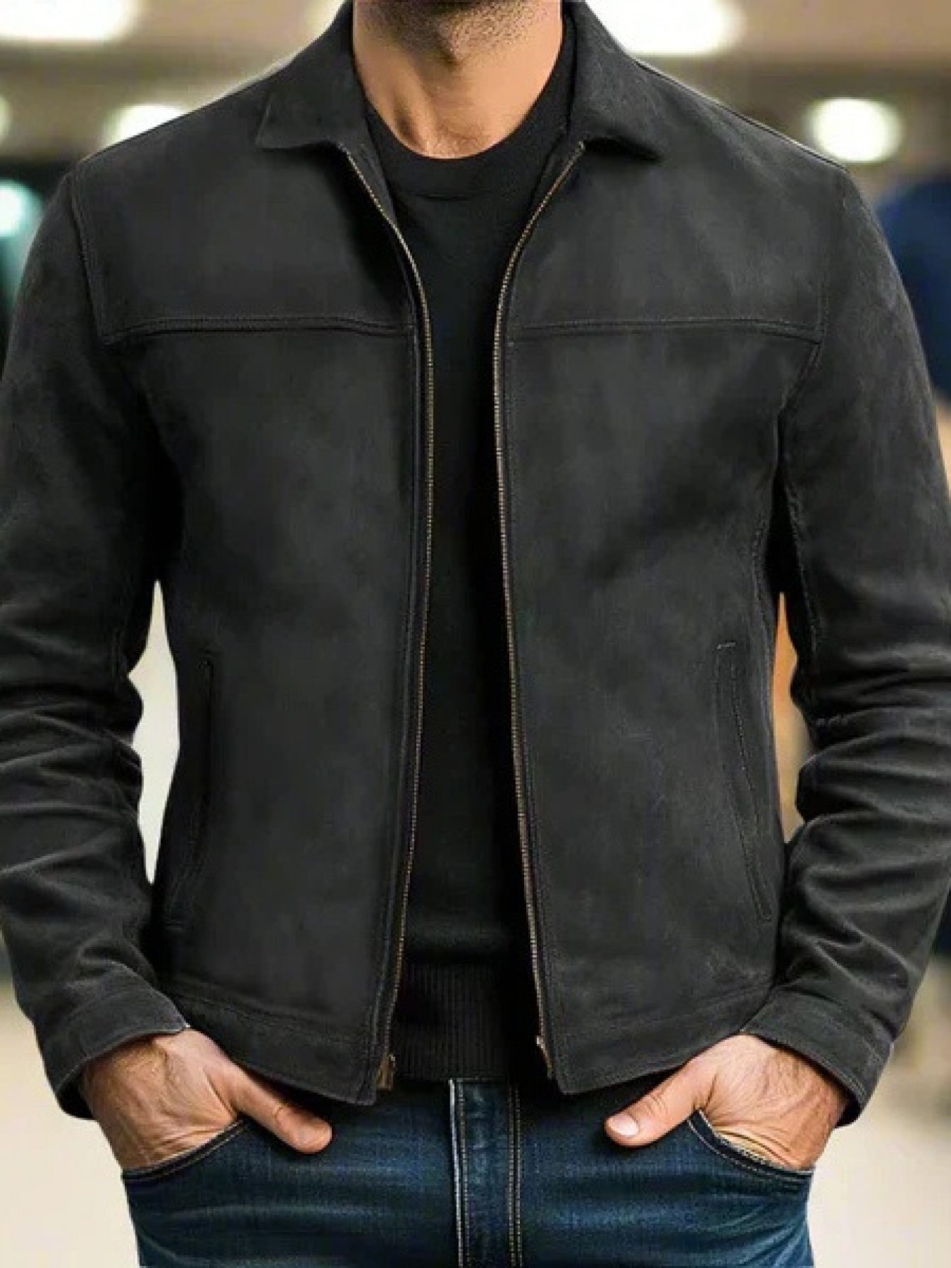 Men's Versatile Zip-Up Coat – Sizes S–XXXL – Black option – view 2