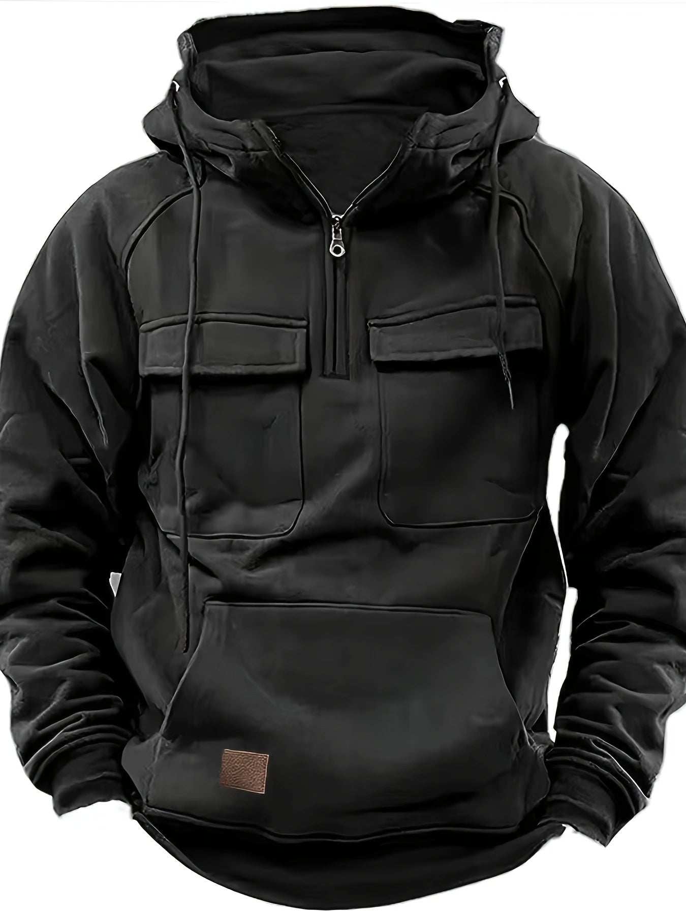 Men's Versatile Zip-Up Hoodie – Sizes 0XL–3XL – Black option – view 3