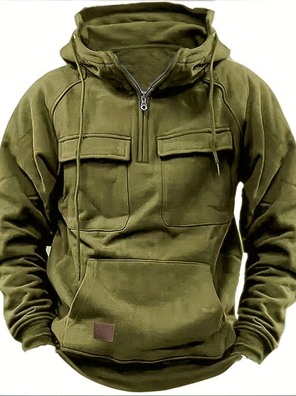 Men's Versatile Zip-Up Hoodie – Sizes 0XL–3XL – Black option – view 5