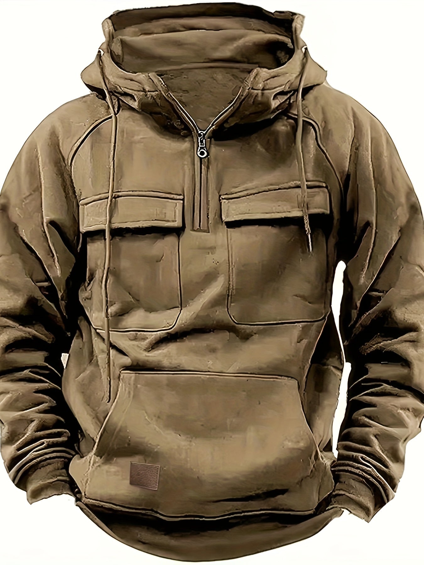 Men's Versatile Zip-Up Hoodie – Sizes 0XL–3XL – Black option – view 9
