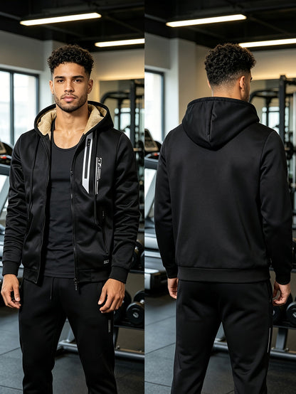Men's Versatile Zip-Up Hoodie – Sizes XS–XXL – Black option – view 3