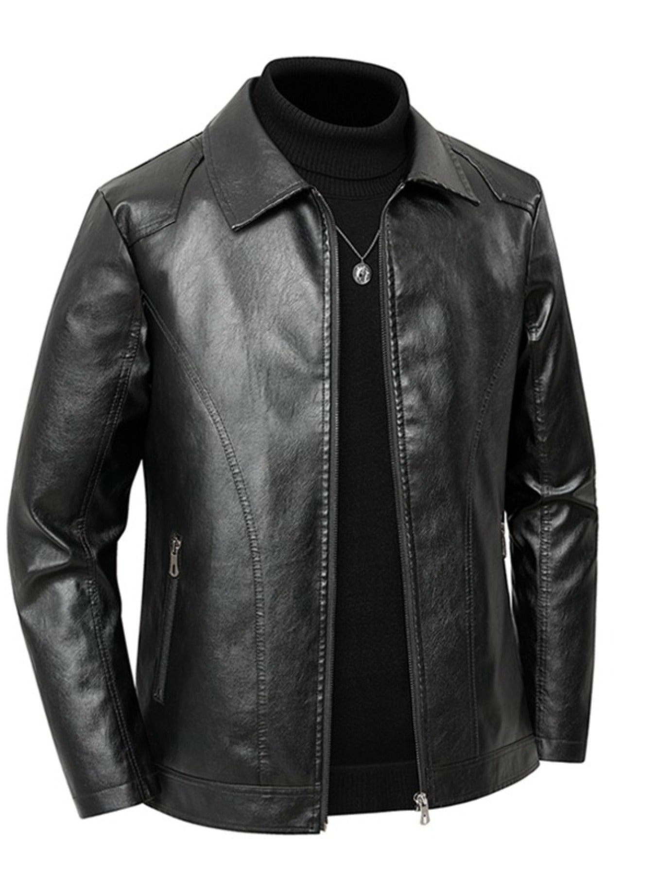Men's Versatile Zip-Up Jacket – Black / Beige – view 7