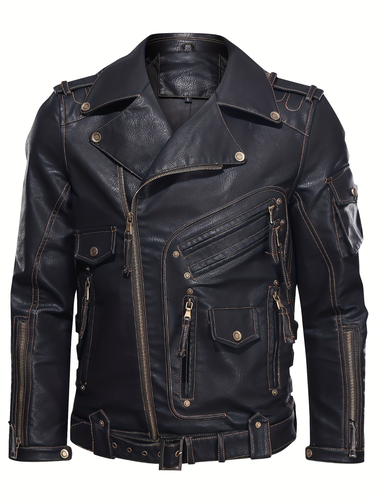 Men's Versatile Zip-Up Jacket – Black Polyester – view 2