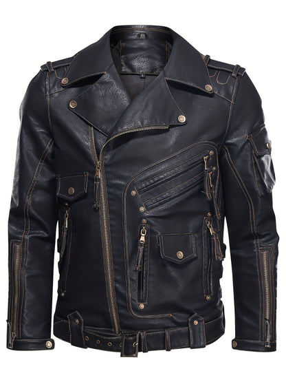 Men's Versatile Zip-Up Jacket – Black Polyester – view 2