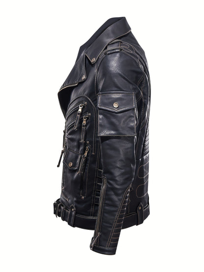 Men's Versatile Zip-Up Jacket – Black Polyester – view 3