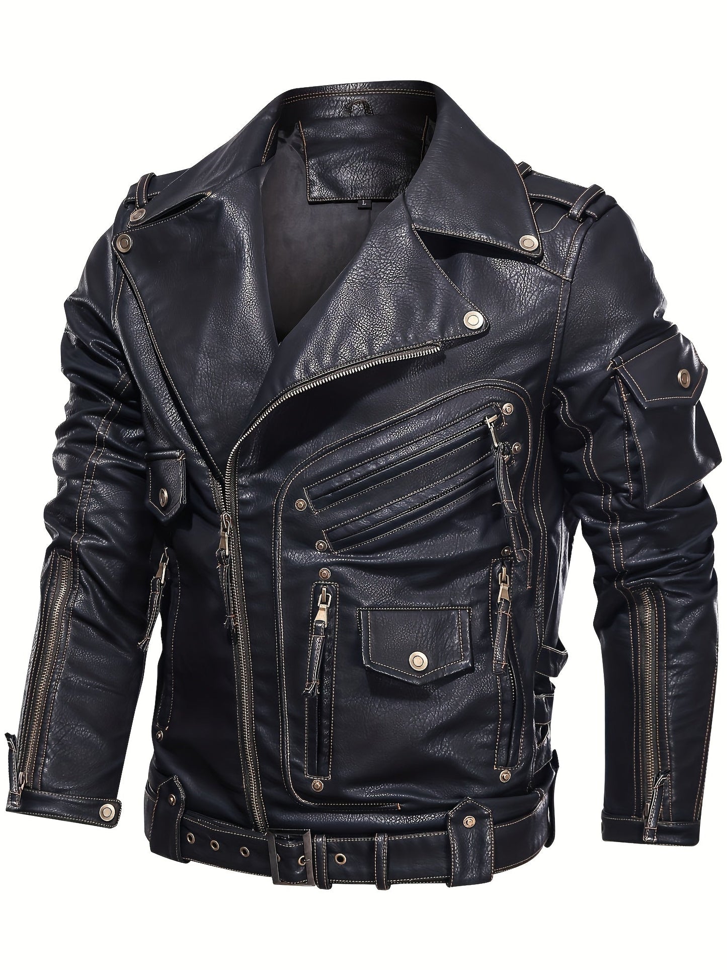 Men's Versatile Zip-Up Jacket – Black Polyester – view 7