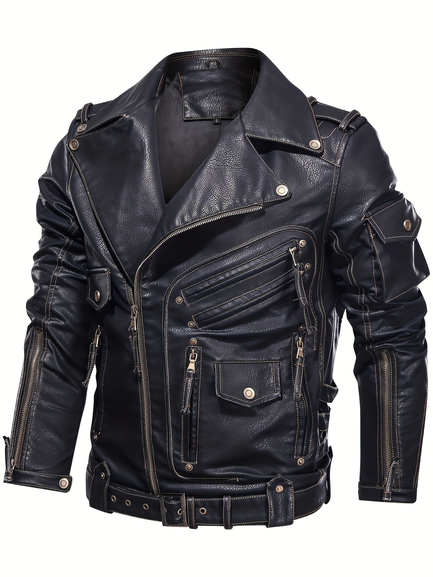 Men's Versatile Zip-Up Jacket – Black Polyester – Black option – main product image