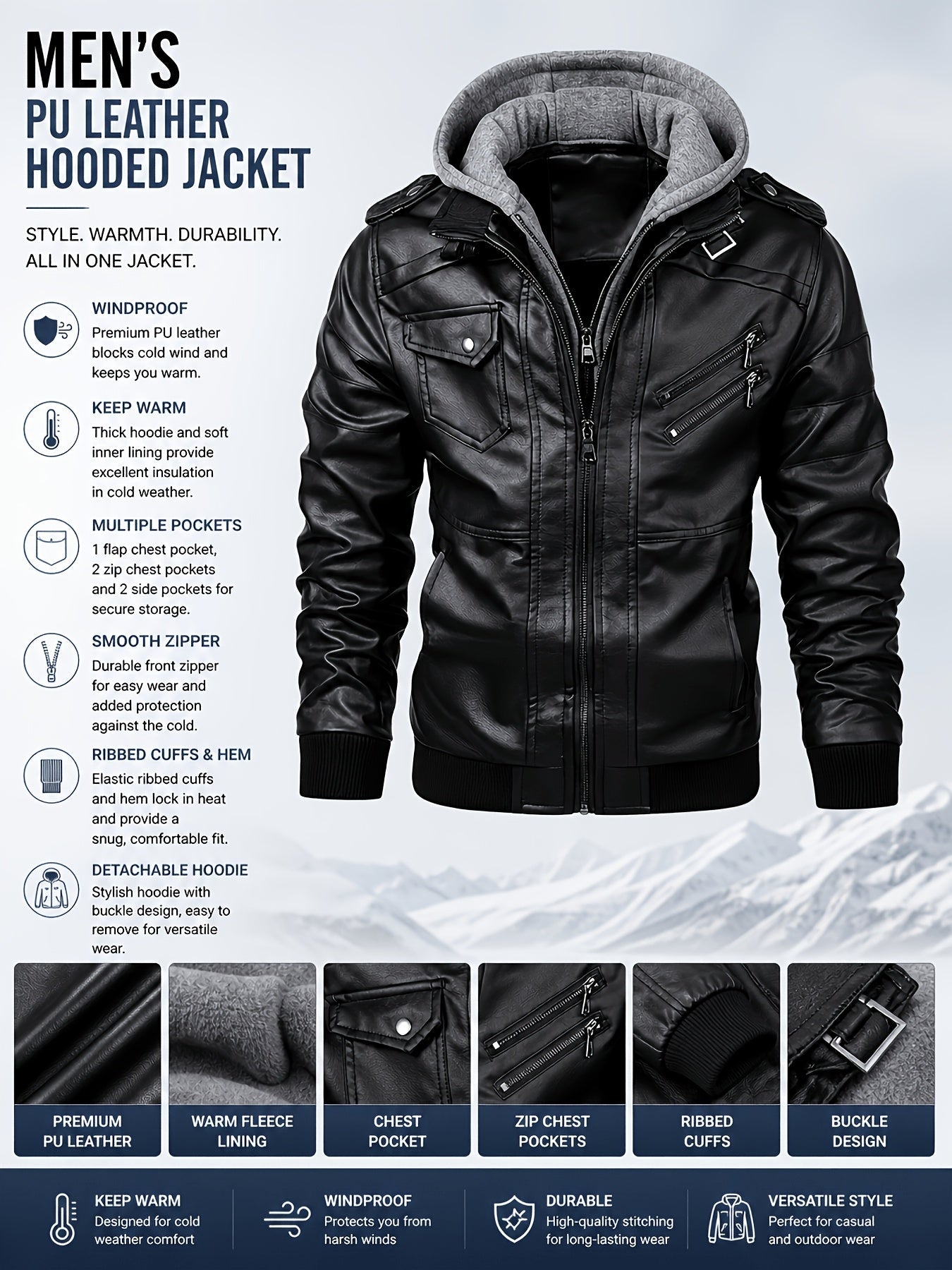 Men's Versatile Zip-Up Jacket – Sizes L–XXXL – view 5
