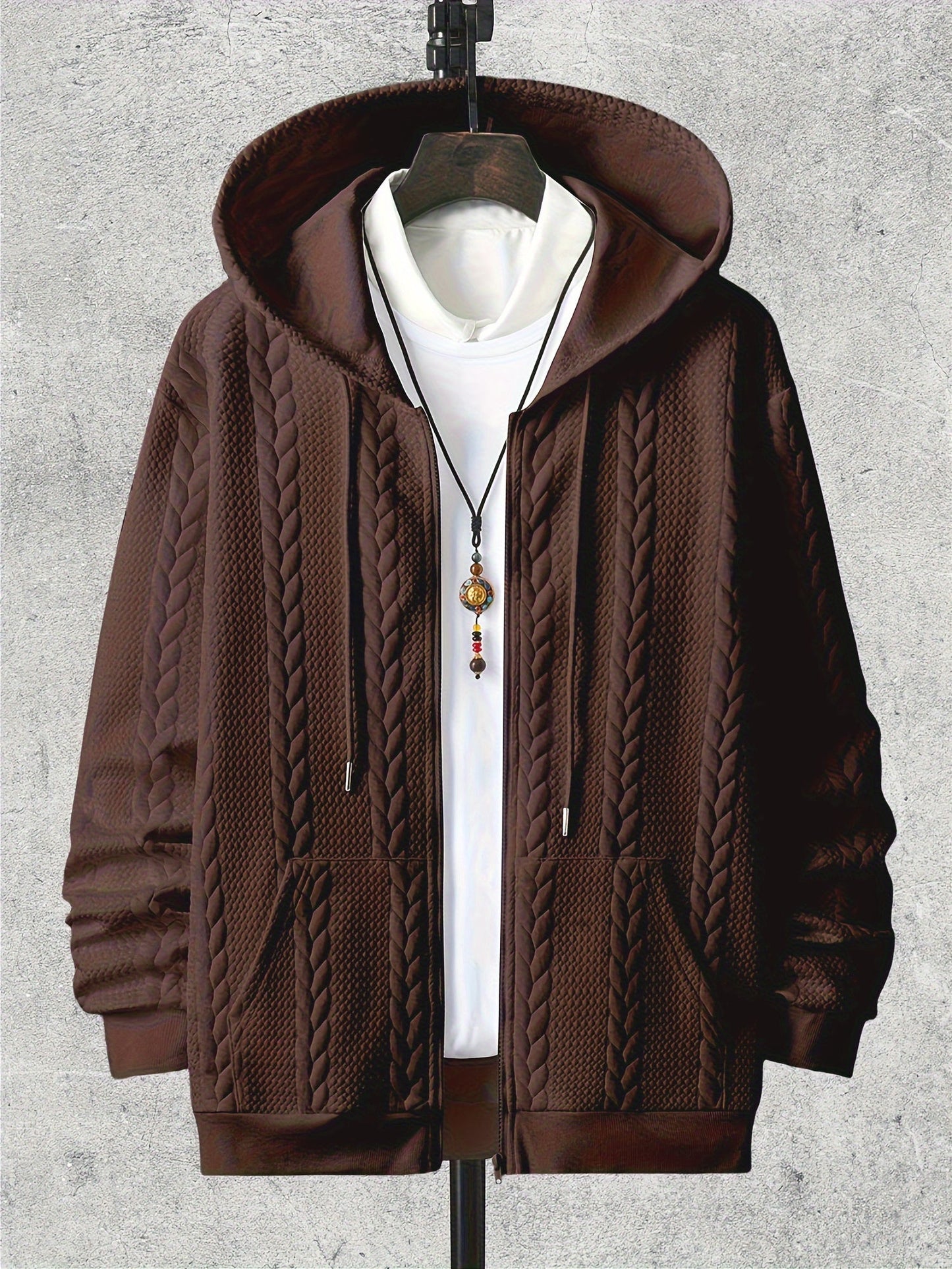 Men's Versatile Zip-Up Jacket – Sizes M–XXXL – Brown option – main product image