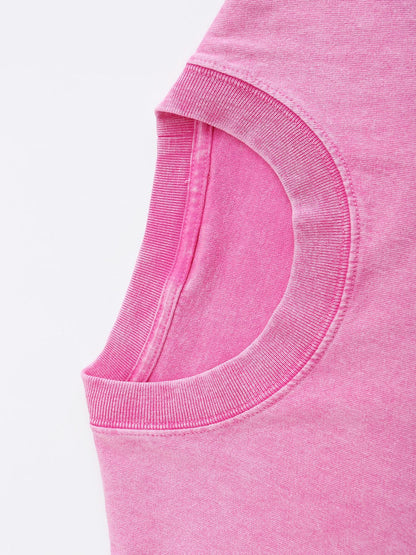 Men's Vintage T-Shirt - Round Neck Short Sleeve Streetwear – Pink – view 3