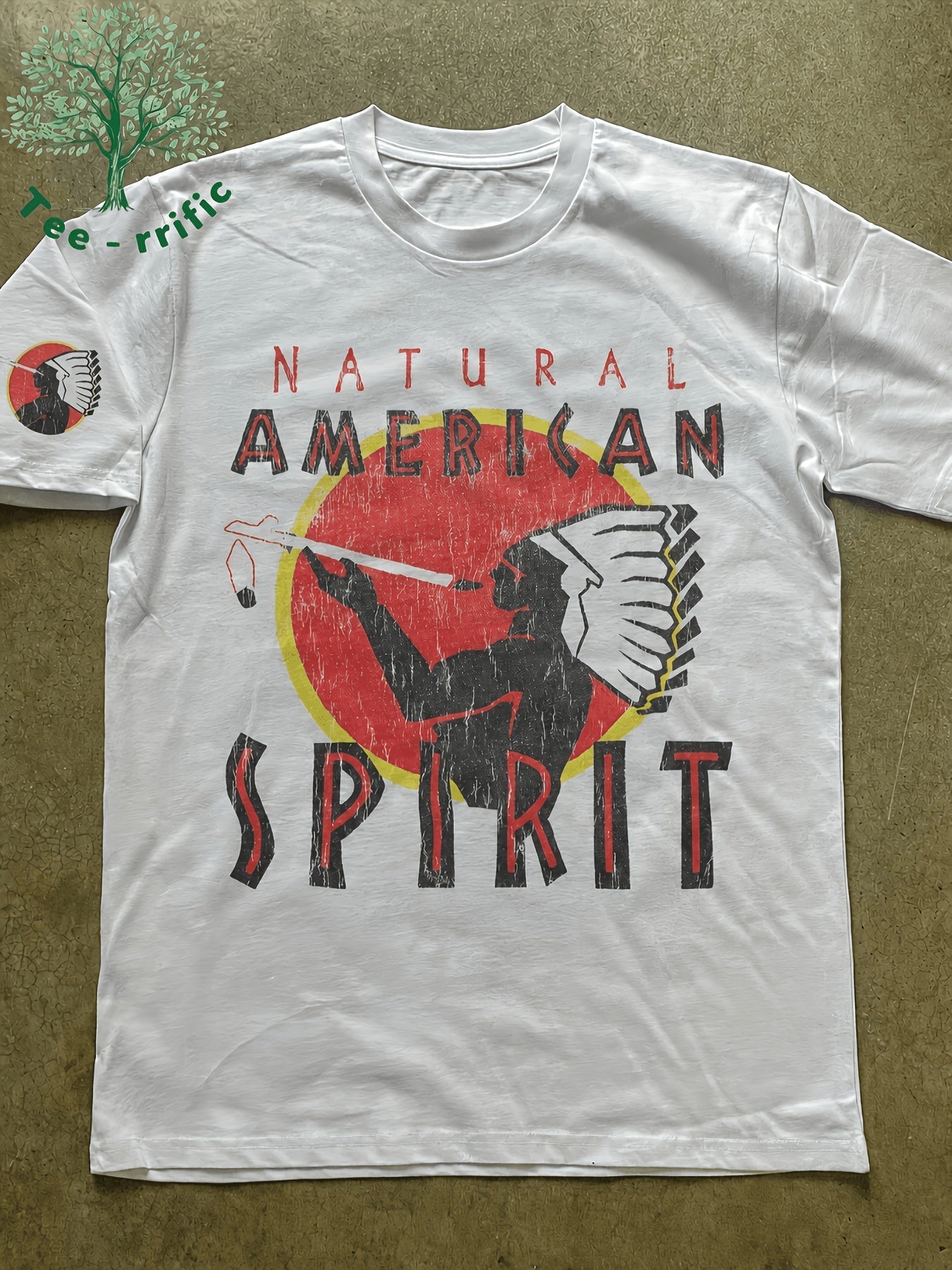 Men's Vintage T-Shirt - Round Neck Short Sleeve – White – view 8