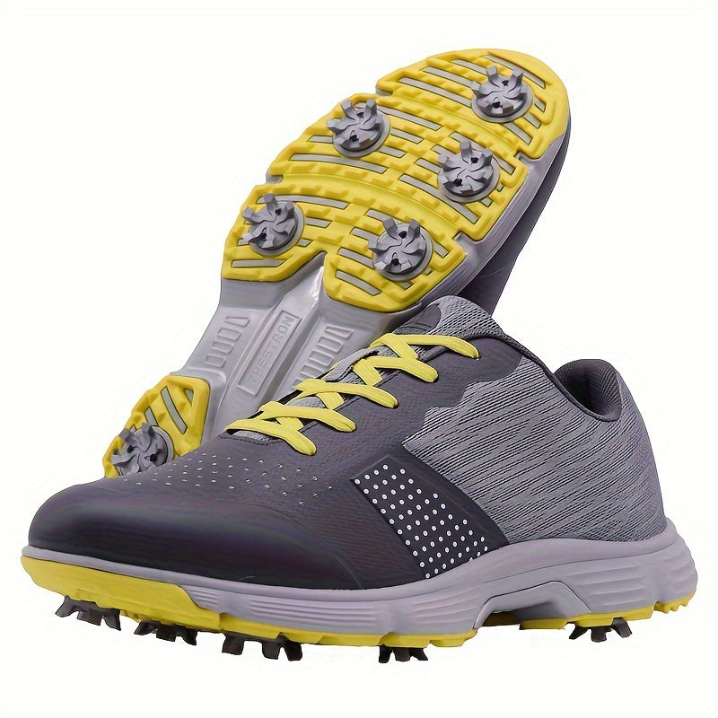 Men's Walking Shoes – Breathable Mesh Non-Slip Sole for Outdoor & – Yellow option – main product image