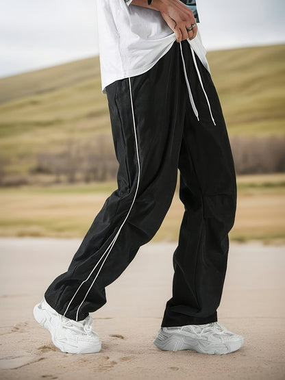 Men's Wide Leg Pants - Drawstring Waist Workwear Style – view 11