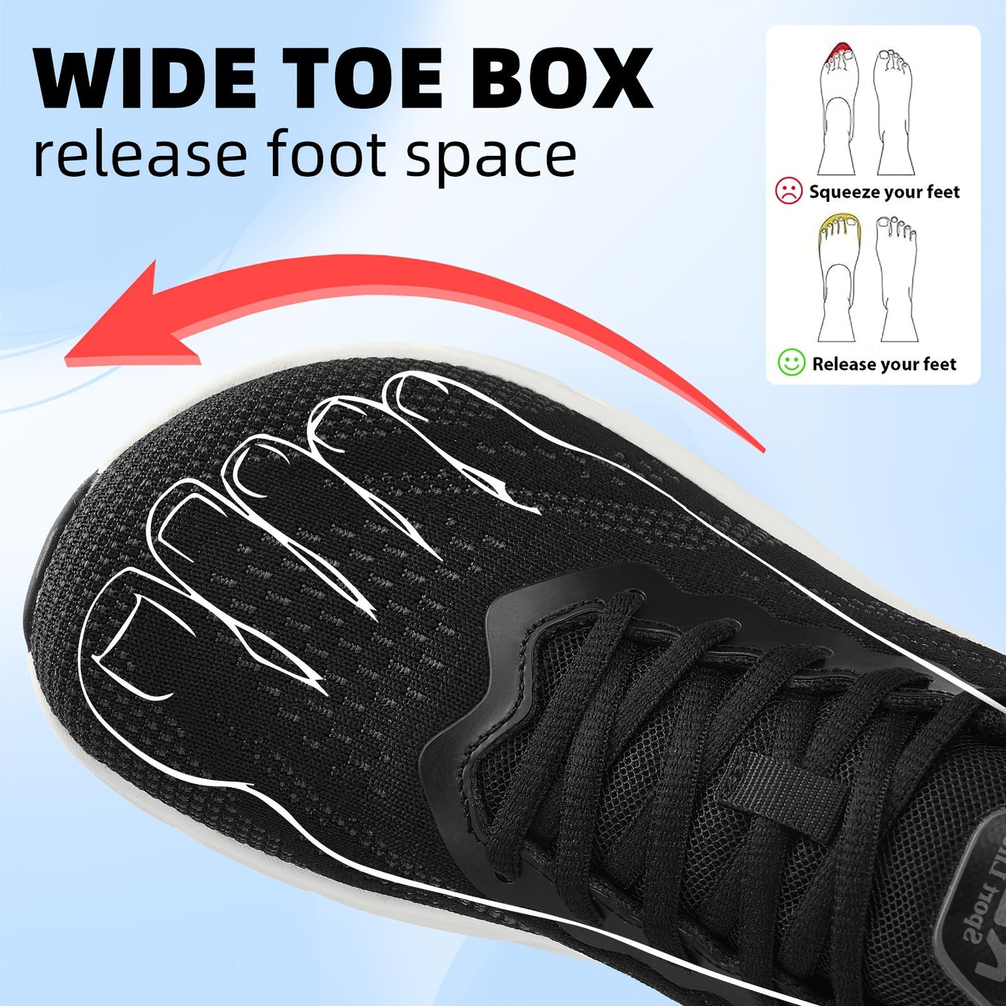 Men's Wide-Width Mesh Sneakers - Memory Foam Cushioned Insole – view 4