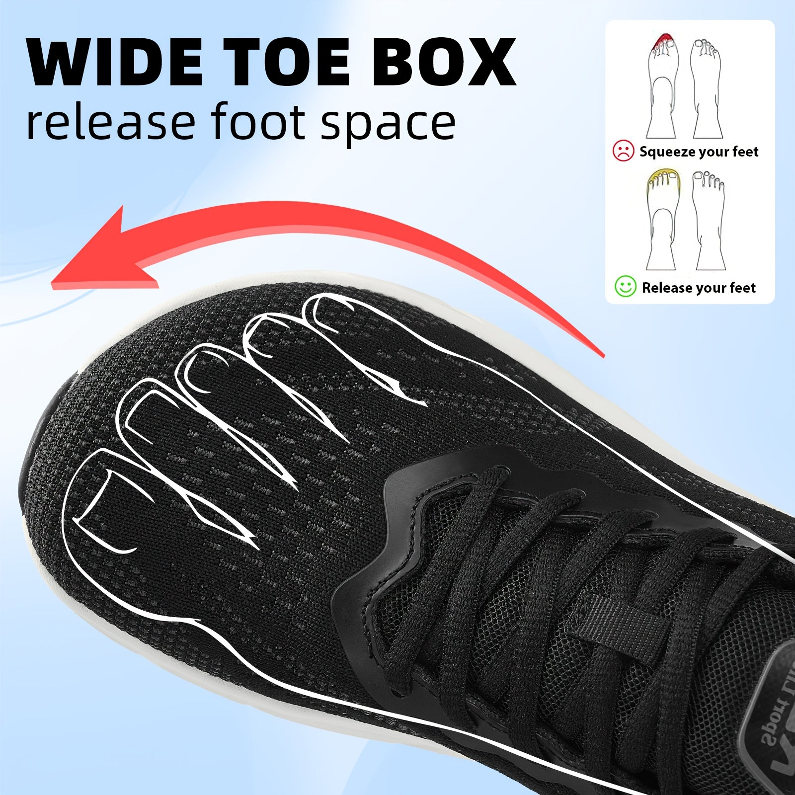 Men's Wide-Width Mesh Sneakers - Memory Foam Cushioned Insole – view 4