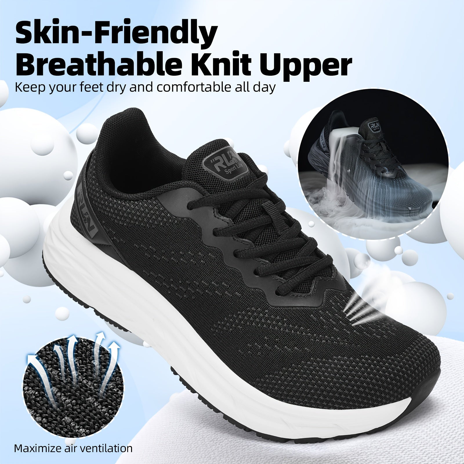 Men's Wide-Width Mesh Sneakers - Memory Foam Cushioned Insole – view 6