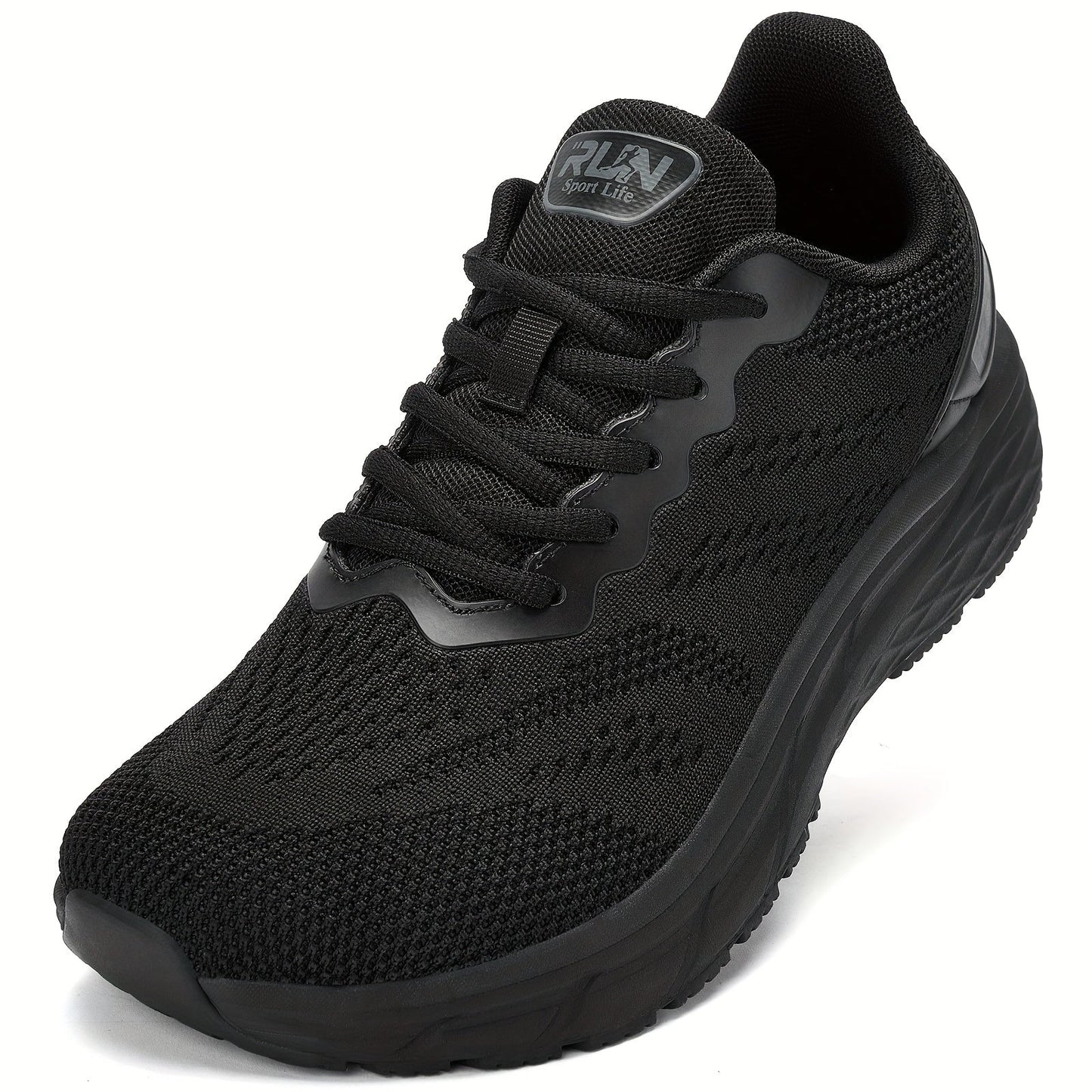 Men's Wide-Width Mesh Sneakers - Memory Foam Cushioned Insole – Black option – view 7