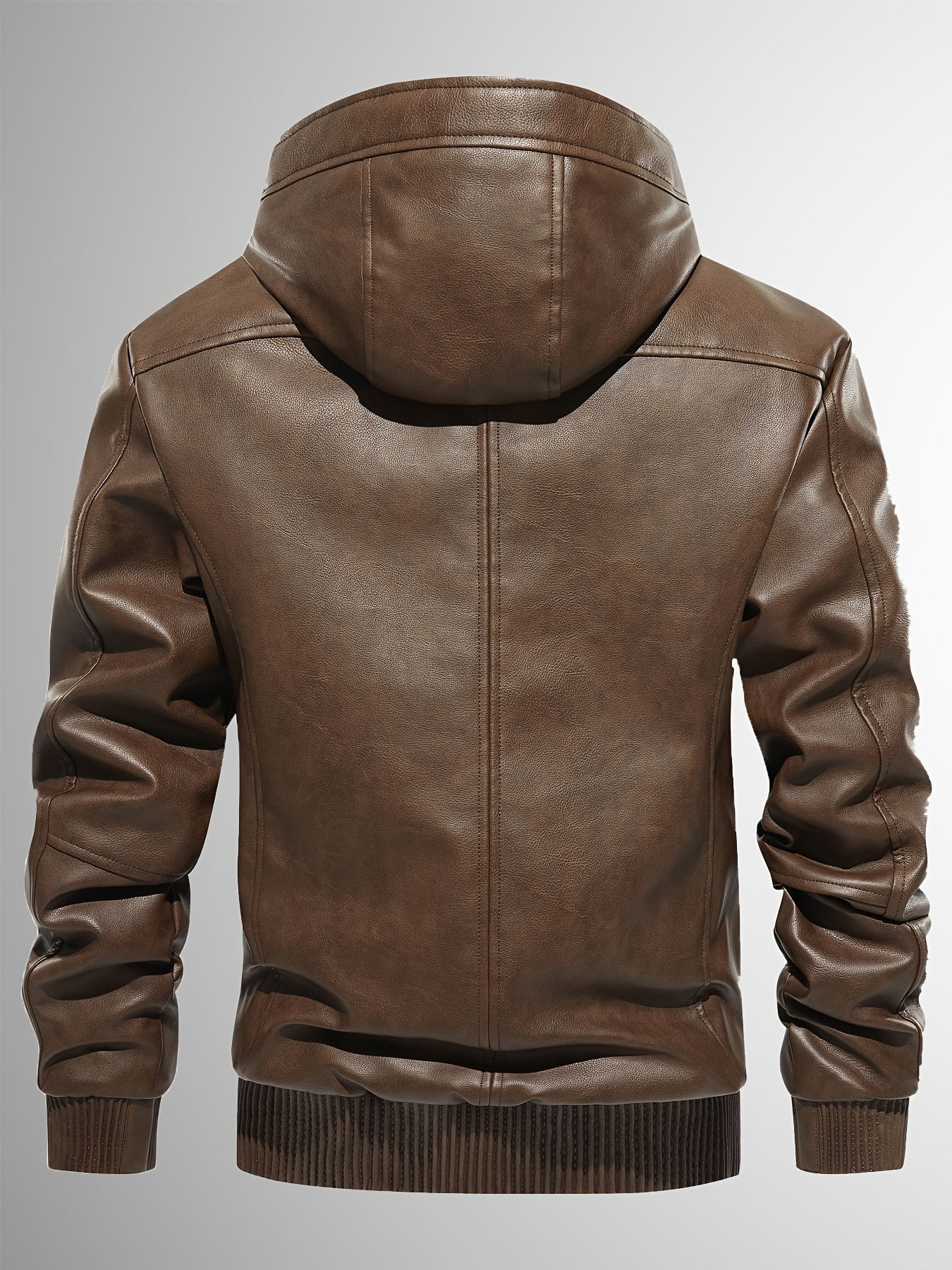 Men's Windproof Faux Leather Pullover Jacket – view 7