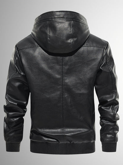 Men's Windproof Faux Leather Pullover Jacket – view 8