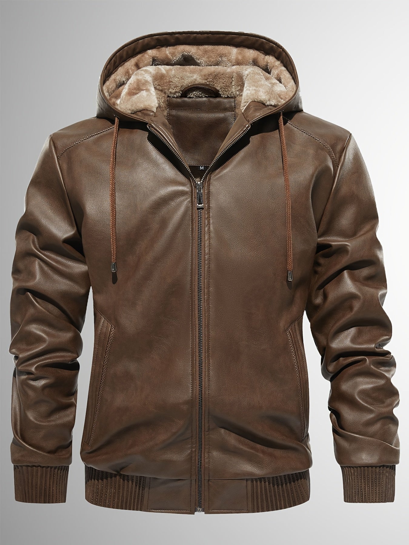 Men's Windproof Faux Leather Pullover Jacket – view 10