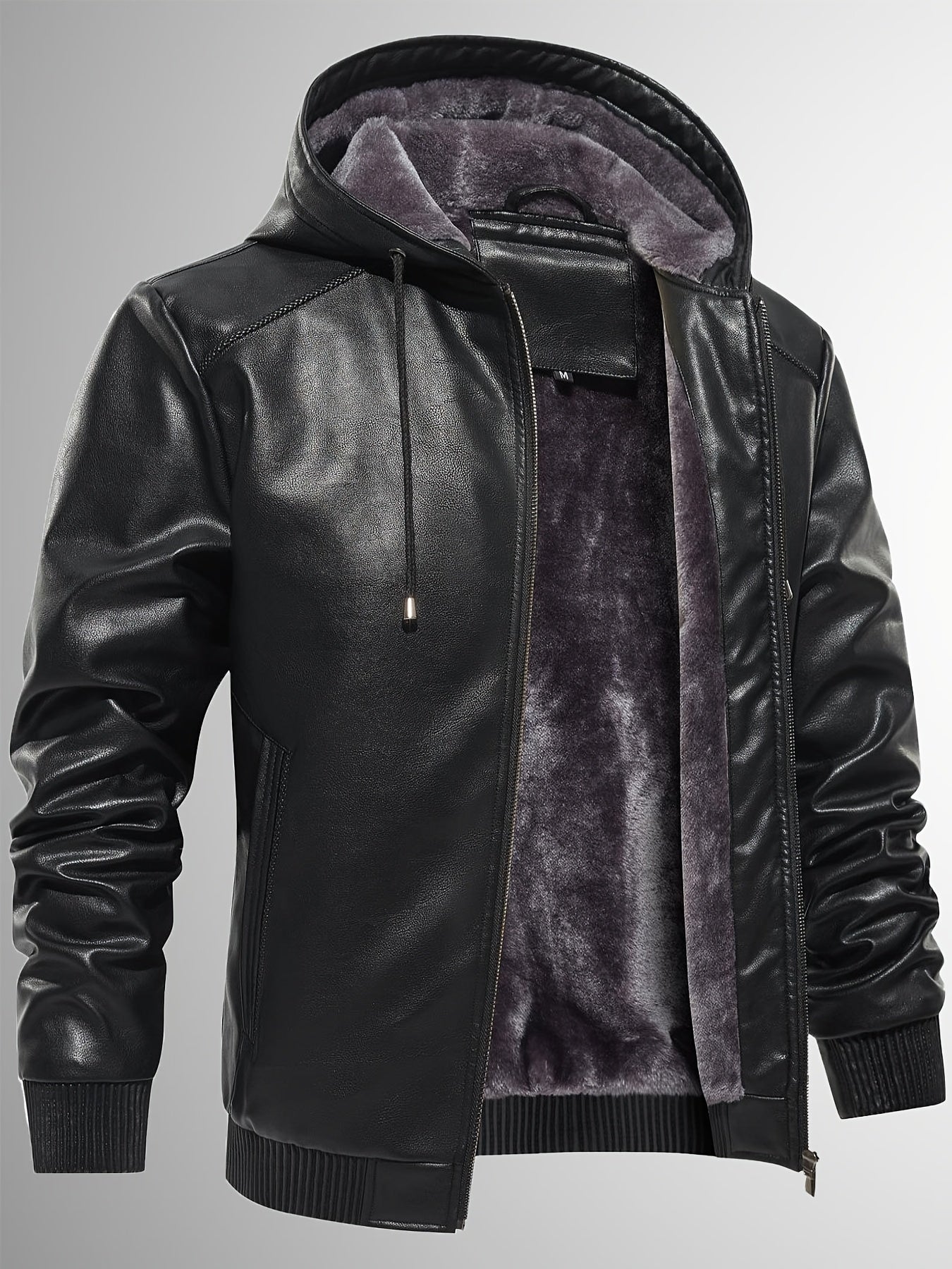 Men's Windproof Faux Leather Pullover Jacket – view 15