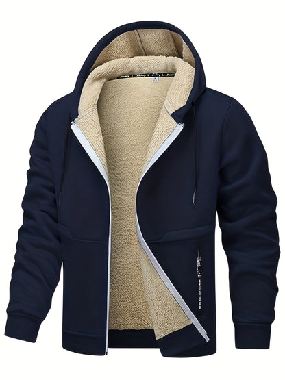Men's Windproof Fleece Pullover Coat – Red option – view 5