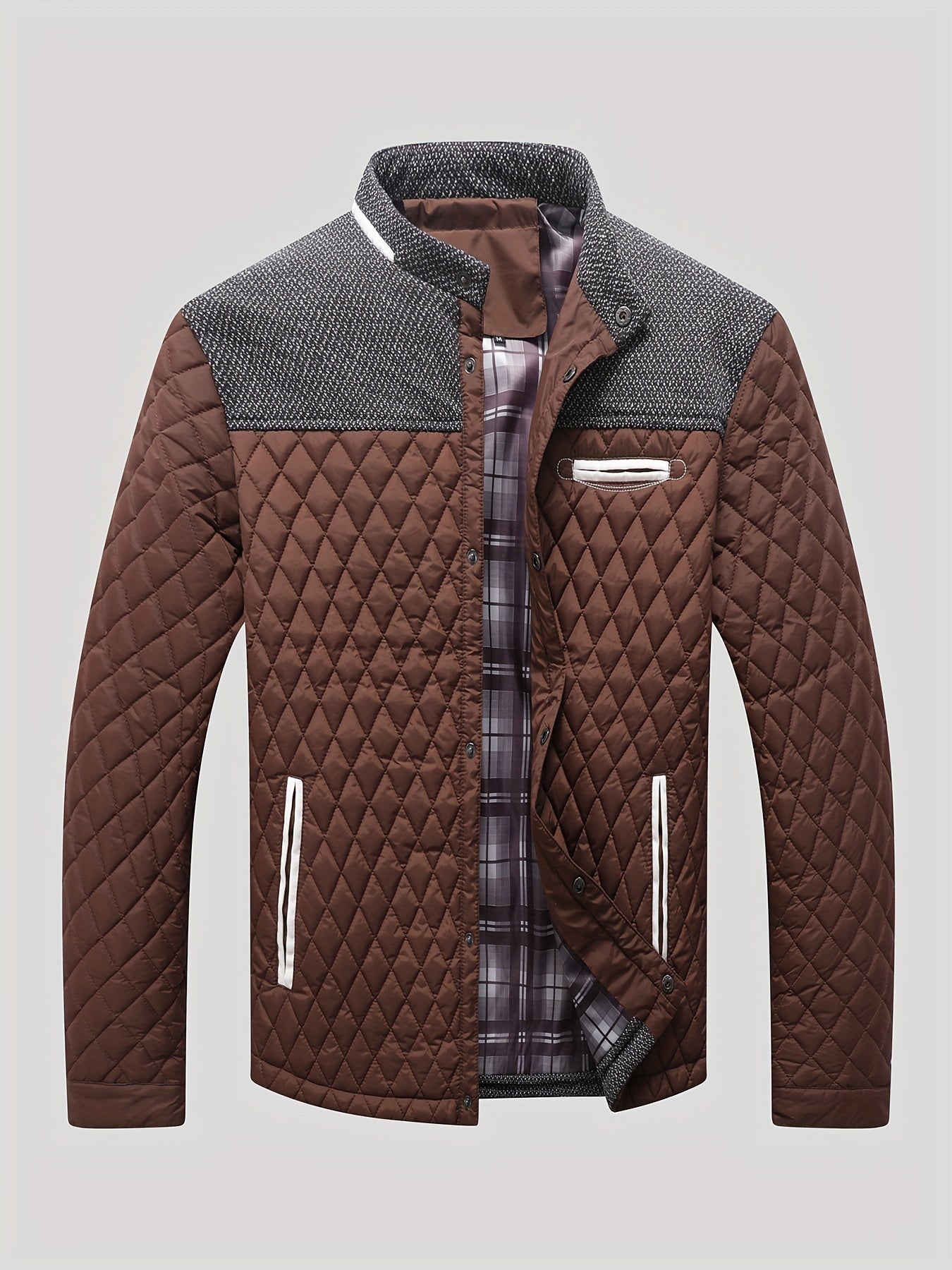 Men's Windproof Plaid Button-Front Jacket – view 18