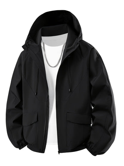 Men's Windproof Pullover Coat – White option – main product image